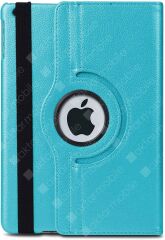 Apple iPad 9. Nesil 2021 10.2'' inc Kılıf 360° Dönebilen Akıllı Kapak Standlı Kılıf Smart Uyku Modlu Mavi