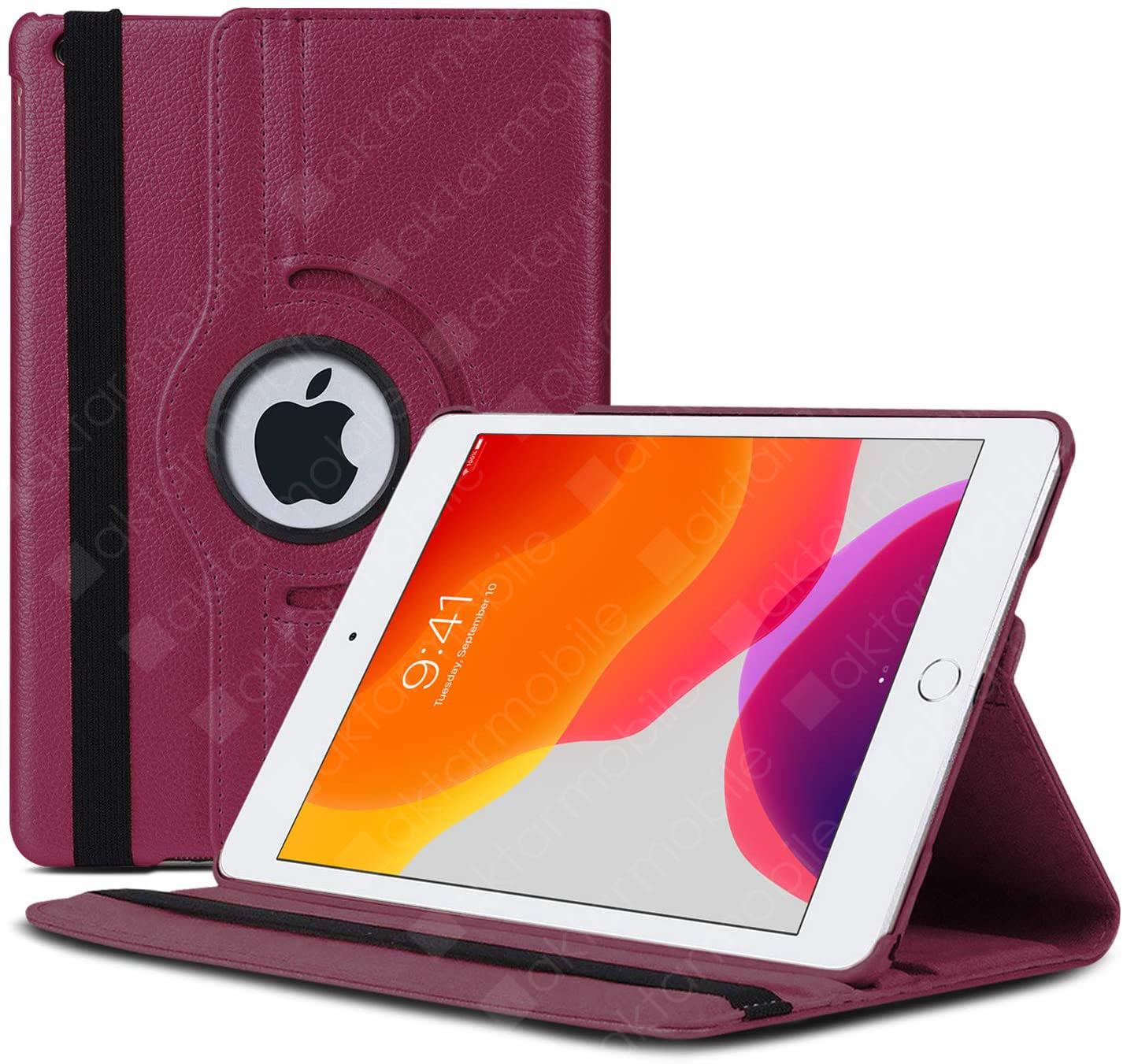 Apple iPad 9. Nesil 2021 10.2'' inc Kılıf 360° Dönebilen Akıllı Kapak Standlı Kılıf Smart Uyku Modlu Mor