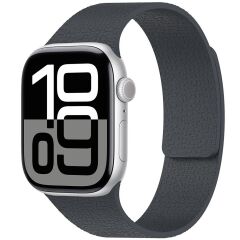 Apple Watch 6 5 4 3 2 1 SE 42 44 mm Uyumlu Magnetik Silikon Kordon Deri Görünümlü Mıknatıslı Kayış