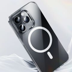 Apple iPhone 15 Pro Kılıf Magsafe Şarj Özellikli Benks ​​​​​​Crystal Serisi Şeffaf Kapak