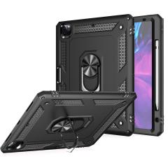 iPad Pro 12.9 4. Nesil 2020 Kılıf Metal Yüzüklü Standlı Kalem Bölmeli Premium Vega