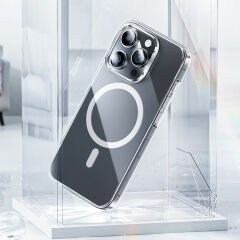 Apple iPhone 15 Plus Kılıf Magsafe Şarj Özellikli Benks ​​​​​​Crystal Serisi Şeffaf Kapak