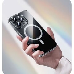 Apple iPhone 15 Pro Max Kılıf Magsafe Şarj Özellikli Benks ​​​​​​Crystal Serisi Şeffaf Kapak