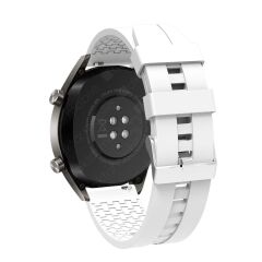 Samsung Galaxy Watch 6 40 / 44 mm Uyumlu Silikon Kordon Spor Tasarım Premium Spor Kayış Beyaz