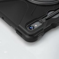 Galaxy Tab S9 FE 10.9'' SM-X510 Uyumlu Kılıf Askılı Standlı Defender Üstün Koruma Zırh Tank