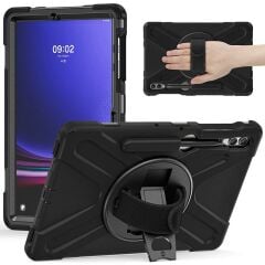 Galaxy Tab S9 FE+ Plus 12.4'' SM-X610 Uyumlu Kılıf Askılı Standlı Defender Üstün Koruma Zırh Tank