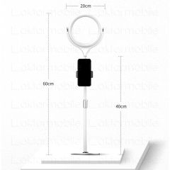 Ring Light Led 7’’ 18 cm Ayaklı Işık Halkası Masa Üstü Çok Amaçlı Şık Tasarım Metal Teleskobik Ayak Siyah