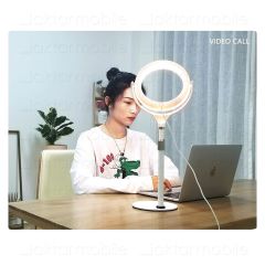 Ring Light Led 7’’ 18 cm Ayaklı Işık Halkası Masa Üstü Çok Amaçlı Şık Tasarım Metal Teleskobik Ayak Siyah