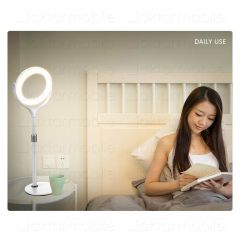 Ring Light Led 7’’ 18 cm Ayaklı Işık Halkası Masa Üstü Çok Amaçlı Şık Tasarım Metal Teleskobik Ayak Siyah
