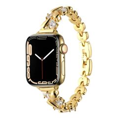 Apple Watch 7 8 9 45 mm uyumlu Zarif Taşlı Tasarım Metal Kordon New Collection Şık Kayış