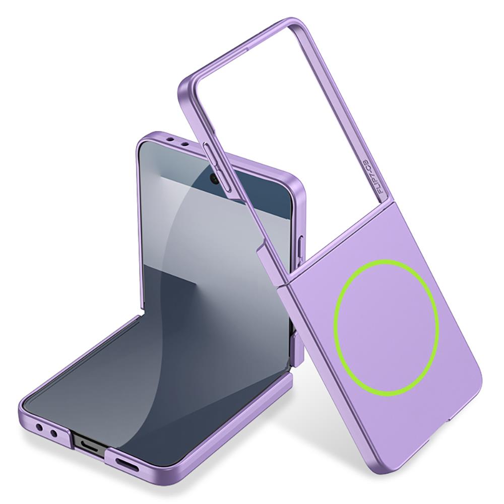 Galaxy Z Flip 7 uyumlu MagSafe Kılıf Kamera Korumalı Premium Kapak Mat Tasarım İnce Yapılı Lila