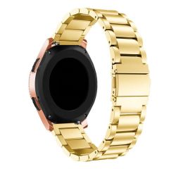 Huawei Watch GT 3 Pro 46 mm Uyumlu Metal Kordon Premium Paslanmaz Çelik Kayış Baklalı Model Gold
