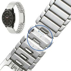 Huawei Watch GT 5 Pro GT 5 46 mm Uyumlu Metal Kordon Baklalı Model Çelik Kayış Kelebek Toka Gümüş