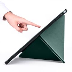 Apple iPad Pro 11 2020 2. Nesil Kılıf Kalem Bölmeli Premium Smart Standlı Tablet Kılıfı Koyu Yeşil