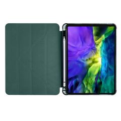 Apple iPad Pro 11 2020 2. Nesil Kılıf Kalem Bölmeli Premium Smart Standlı Tablet Kılıfı Koyu Yeşil