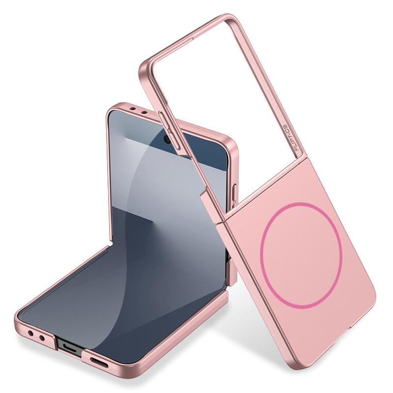 Galaxy Z Flip 7 uyumlu MagSafe Kılıf Kamera Korumalı Premium Kapak Mat Tasarım İnce Yapılı Pembe