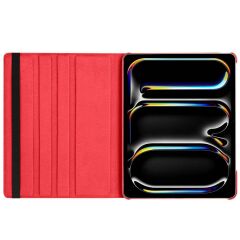 iPad Pro 11 M4 2024 uyumlu Kapaklı Kılıf 360° Dönebilen Standlı Smart Uyku Modlu Akıllı Kapak Kırmızı