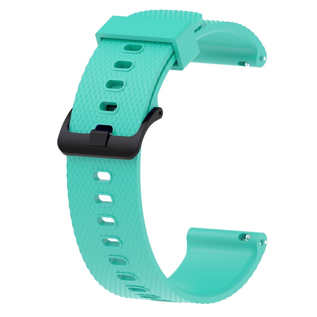 Amazfit GTS 4 Mini Uyumlu Silikon Kordon Tırtıklı Tasarım Premium Spor Kayış Turkuaz