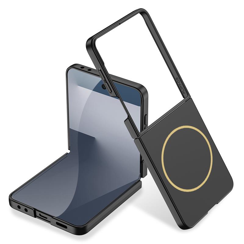 Galaxy Z Flip 7 uyumlu MagSafe Kılıf Kamera Korumalı Premium Kapak Mat Tasarım İnce Yapılı Siyah