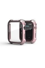Apple Watch 7 41 mm uyumlu Ekran Koruyucu Anti-Shock Kasa Koruma Metalik Tasarım Tüm Gövde Kapak Rose Gold