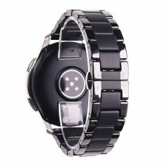 Huawei Watch GT 3 Pro Uyumlu Seramik Metal Kordon Mat & Parlak Premium Seramik Kayış Parlak Siyah