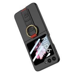 Samsung Galaxy Z Flip 6 uyumlu Yüzüklü Standlı Kılıf Kamera Korumalı Premium Kapak Mat Tasarım