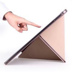 Apple iPad Pro 11 2020 2. Nesil Kılıf Kalem Bölmeli Premium Smart Standlı Tablet Kılıfı Rose Gold