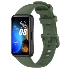 Huawei Band 8 uyumlu Silikon Kordon Premium Spor Kayış Tam Uyumlu Pim Tasarımı Özel Üretim Koyu Yeşil