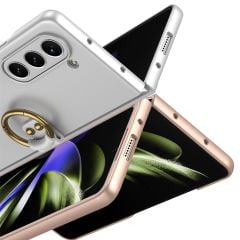 Samsung Galaxy Z Fold 5 Yüzüklü Kılıf Premium Kapak Kamera Korumalı Tam Uyumlu Mat ve İnce Tasarım