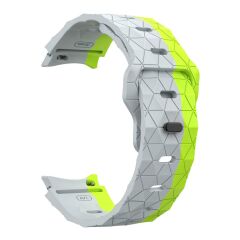 Samsung Galaxy Watch 5 Pro 45 mm Silikon Kordon Geometrik Desenli Spor Tasarım Premium Kayış Gri - Yeşil