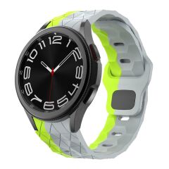 Samsung Galaxy Watch 5 Pro 45 mm Silikon Kordon Geometrik Desenli Spor Tasarım Premium Kayış Gri - Yeşil