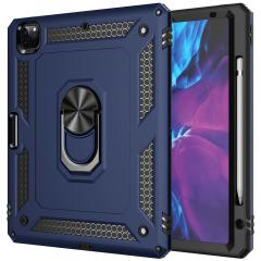 iPad Pro 12.9 2021 5. Nesil Kılıf Metal Yüzüklü Standlı Kalem Bölmeli Premium Vega