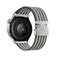 Amazfit GTR / GTR 2 / GTR 2e 47 mm Uyumlu Naylon Dokuma Kumaş Kordon Premium Kayış Kilitli Toka Gri