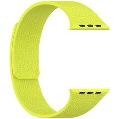Apple Watch 6 5 4 3 2 1 SE 38 40 mm Uyumlu Magnetik Silikon Kordon Deri Görünümlü Mıknatıslı Kayış