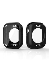 Apple Watch 7 45 mm uyumlu Ekran Koruyucu 360° Kasa Koruma Tüm Gövde Kapak Darbe Emici Siyah