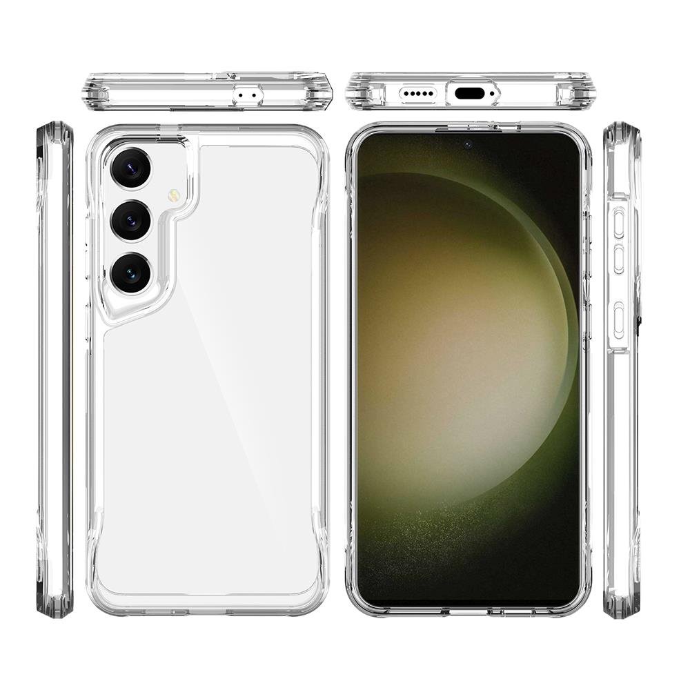 Galaxy S24 Plus uyumlu Kılıf Şeffaf Silikon Kapak Yükseltilmiş Kenarlar Üstün Koruma Arkası Sert