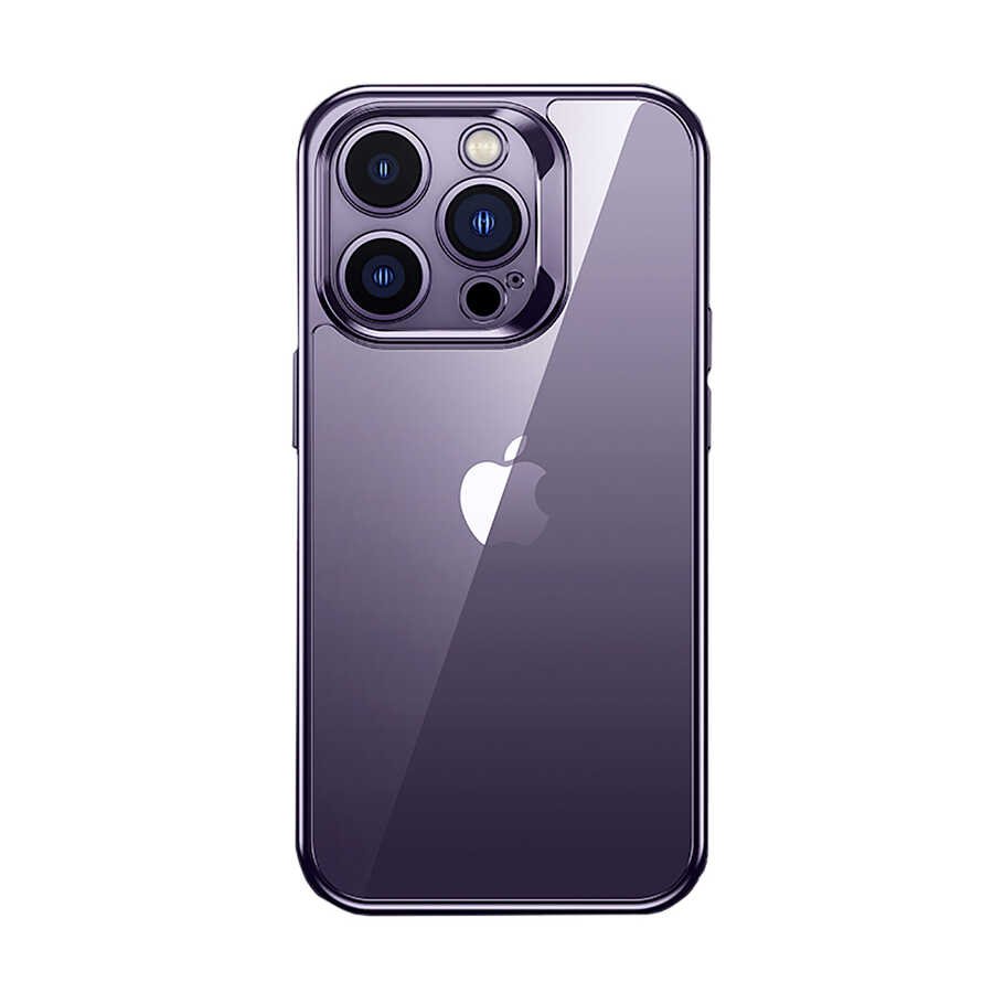 Apple iPhone 14 Pro Kılıf Benks Electroplating TPU Kapak Ekran Koruyucu Hediyeli Mor