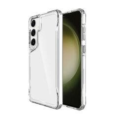 Galaxy S24 uyumlu Kılıf Şeffaf Silikon Kapak Yükseltilmiş Kenarlar Üstün Koruma Arkası Sert