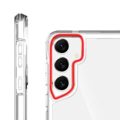 Galaxy S24 uyumlu Kılıf Şeffaf Silikon Kapak Yükseltilmiş Kenarlar Üstün Koruma Arkası Sert