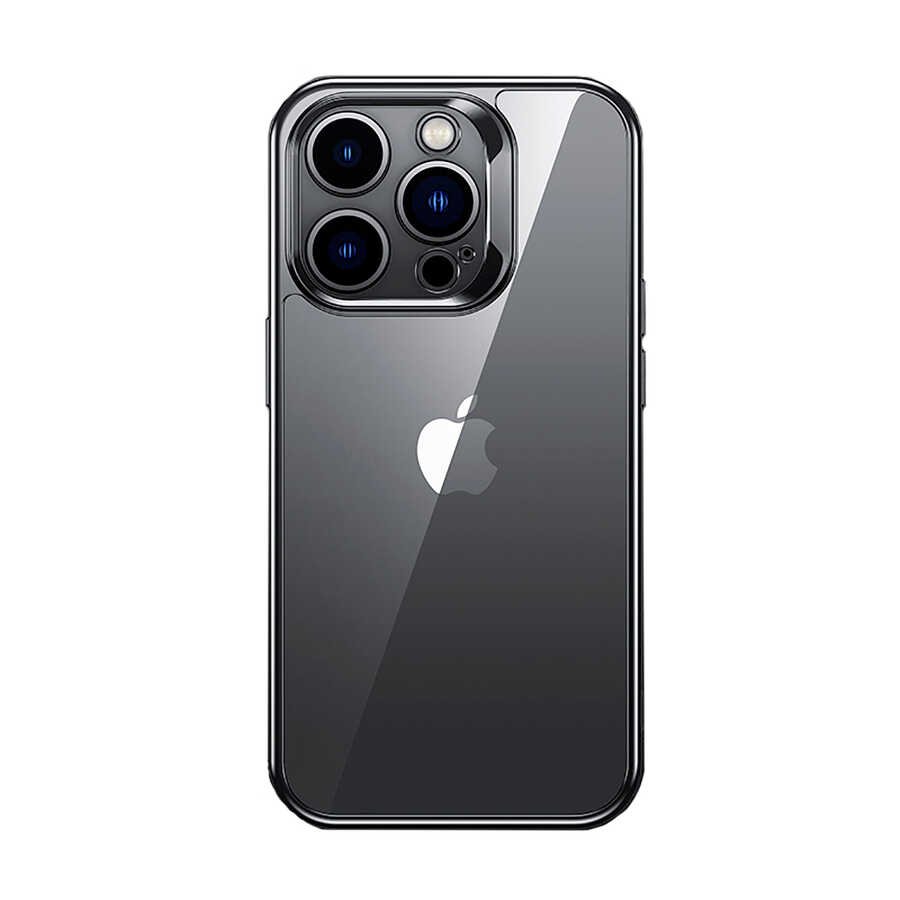 Apple iPhone 14 Pro Kılıf Benks Electroplating TPU Kapak Ekran Koruyucu Hediyeli Siyah