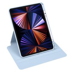 iPad Air 4 2020 10.9'' uyumlu Kılıf 360 Dönebilen Kalem Bölmeli Yatay Dikey Standlı Akıllı Kapak Mavi
