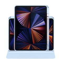 iPad Air 4 2020 10.9'' uyumlu Kılıf 360 Dönebilen Kalem Bölmeli Yatay Dikey Standlı Akıllı Kapak Mavi