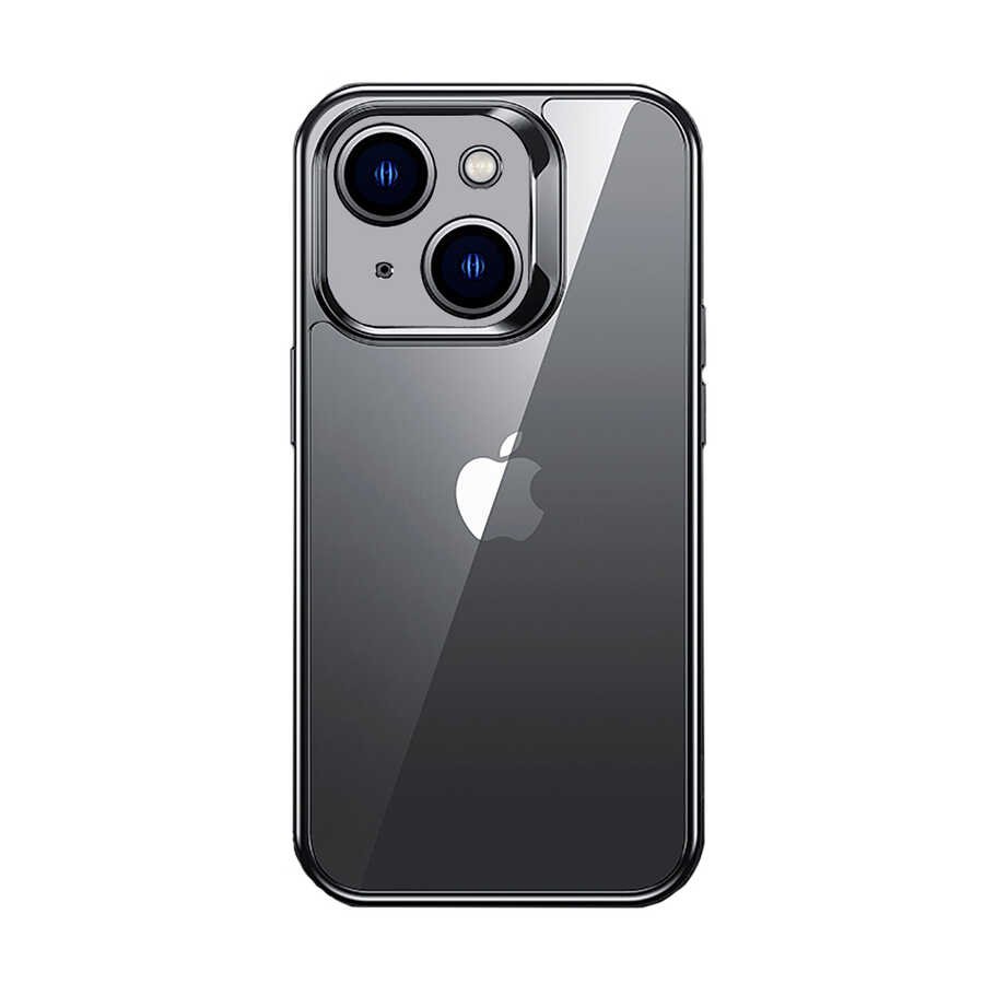 Apple iPhone 14 Plus Kılıf Benks Electroplating TPU Kapak Ekran Koruyucu Hediyeli Siyah