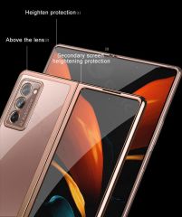 Samsung Galaxy Z Fold 2 Kılıf Premium Kapak Tam Uyumlu 2 Parça Rose Gold