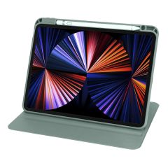 iPad Pro 11 2022 M2 uyumlu Kılıf 360 Dönebilen Kalem Bölmeli Yatay Dikey Standlı Akıllı Kapak Koyu Yeşil