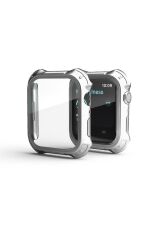 Apple Watch 8 45 mm uyumlu Ekran Koruyucu Anti-Shock Kasa Koruma Metalik Tasarım Tüm Gövde Kapak