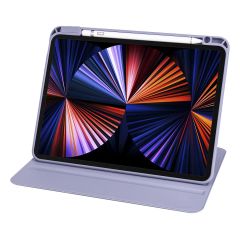 iPad Pro 11 2022 M2 uyumlu Kılıf 360 Dönebilen Kalem Bölmeli Yatay Dikey Standlı Akıllı Kapak Levander Gray