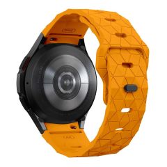 Samsung Galaxy Watch 6 Classic 43 47 mm Silikon Kordon Geometrik Desenli Spor Tasarım Premium Kayış Hardal