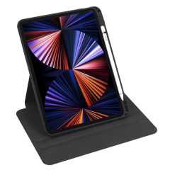 iPad Pro 11 2022 M2 uyumlu Kılıf 360 Dönebilen Kalem Bölmeli Yatay Dikey Standlı Akıllı Kapak Siyah