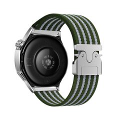 Huawei Watch GT 2 / GT2 Pro 46 mm Uyumlu Naylon Dokuma Kumaş Kordon Premium Kayış Kilitli Toka Yeşil
